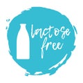 Lactose Free. Allergen food, Milk products icon and logo. Intolerance and allergy food