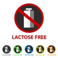 Lactose Free Icon - Different Colors