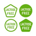 Lactose free logos stickers icons vector set