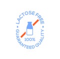 Lactose gluten free dairy icon. Milk dietary lactose free sign stamp or logo