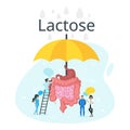 Lactose intolerance concept.