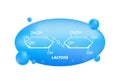 Lactose Formula with Molecular Structure on Blue Background Royalty Free Stock Photo