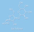 Lactulose chronic constipation drug laxative molecule. Skeletal formula. Royalty Free Stock Photo