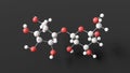 lactulose molecule, molecular structure, non-absorbable sugar, ball and stick 3d model, structural chemical formula with colored