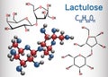 Lactulose molecule. It is used in the treatment of constipation. Royalty Free Stock Photo