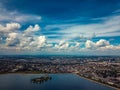 Lacul Morii Crangasi Bucharest aerial view