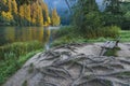 Lacul Rosu - Red Lake in a summer morning sunrise, the Carpathians.