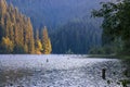 Lacul Rosu - Red Lake in a summer morning sunrise, the Carpathians.