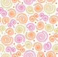 Lacy abstract spiral pattern Seamless doodle background with circles