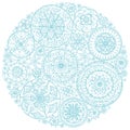 Circle of round lace doilies. Royalty Free Stock Photo
