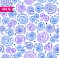 Lacy decorative spiral pattern. Seamless background with circles looks like crocheting doily. Royalty Free Stock Photo