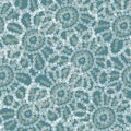 Lacy floral dotted seamless vector pattern in teal colors