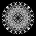 Lacy floral vector mandala pattern. Ornamental  black and white background. Round vintage greek ornament. Lace design. Elegance Royalty Free Stock Photo