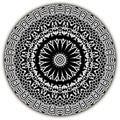 Lacy floral vector mandala pattern. Ornamental  black and white background. Round vintage greek ornament. Lace design. Elegance Royalty Free Stock Photo