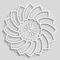 Lacy paper doily, decorative flower, decorative snowflake, lacy mandala, lace pattern, arabic ornament Royalty Free Stock Photo