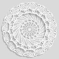 Lacy paper doily, decorative flower, decorative snowflake, lacy mandala, lace pattern, arabic ornament, indian ornament Royalty Free Stock Photo
