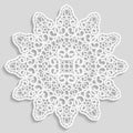 Lacy paper doily, decorative flower, decorative snowflake, mandala Royalty Free Stock Photo