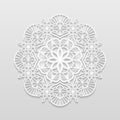 Lacy paper doily, decorative flower, decorative snowflake, mandala Royalty Free Stock Photo