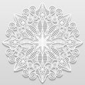 Lacy paper doily, decorative flower, decorative snowflake, mandala Royalty Free Stock Photo