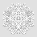 Lacy paper doily, decorative flower, decorative snowflake, mandala Royalty Free Stock Photo