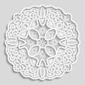 Lacy paper doily, decorative flower, decorative snowflake Royalty Free Stock Photo