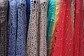 Lacy pullovers on hangers. Royalty Free Stock Photo
