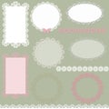 Lacy scrapbook napkin and frame design Royalty Free Stock Photo