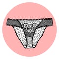 Lacy vector panty. Royalty Free Stock Photo