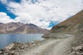 Pangong Lake view from Between Maan and Merak in Ladakh, Jammu and Kashmir, India.