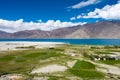 Pangong Lake view from Merak Village in Ladakh, Jammu and Kashmir, India. The Lake is an endorheic