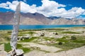 Pangong Lake view from Merak Village in Ladakh, Jammu and Kashmir, India. The Lake is an endorheic