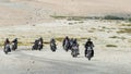 Riders at near Pangong Lake in Ladakh, Jammu and Kashmir, India