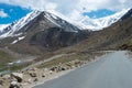 Beautiful scenic view from Between Diskit and Khardung La Pass 5359m in Nubra Valley, Ladakh, Jammu and Kashmir, India Royalty Free Stock Photo