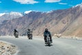 Beautiful scenic view from Between Diskit and Khardung La Pass 5359m in Nubra Valley, Ladakh, Jammu and Kashmir, India Royalty Free Stock Photo