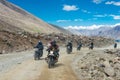 Beautiful scenic view from Between Diskit and Khardung La Pass 5359m in Nubra Valley, Ladakh, Jammu and Kashmir, India Royalty Free Stock Photo