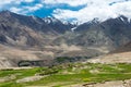 Beautiful scenic view from Between Diskit and Khardung La Pass 5359m in Nubra Valley, Ladakh, Jammu and Kashmir, India Royalty Free Stock Photo