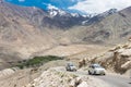 Beautiful scenic view from Between Diskit and Khardung La Pass 5359m in Nubra Valley, Ladakh, Jammu and Kashmir, India Royalty Free Stock Photo