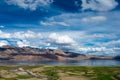 Tso Moriri Lake in Changthang Plateau, Ladakh, Jammu and Kashmir, India. It is part of Ramsar Convention Royalty Free Stock Photo