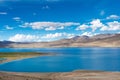 Tso Moriri Lake in Changthang Plateau, Ladakh, Jammu and Kashmir, India. It is part of Ramsar Convention Royalty Free Stock Photo