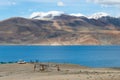 Tso Moriri Lake in Changthang Plateau, Ladakh, Jammu and Kashmir, India. It is part of Ramsar Convention Royalty Free Stock Photo