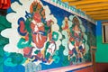 Ancient Mural at Rizong Monastery Rizong Gompa in Skurbuchan, Ladakh, Jammu and Kashmir, India.