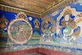 Ancient Mural at Thikse Monastery Thikse Gompa in Ladakh, Jammu and Kashmir, India.