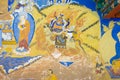 Ancient Mural at Thikse Monastery Thikse Gompa in Ladakh, Jammu and Kashmir, India.