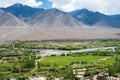 Beautiful scenic view from Spituk Monastery in Leh, Ladakh, Jammu and Kashmir, India. Royalty Free Stock Photo