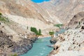 Indus river at Aryan Valley in Ladakh, Jammu and Kashmir, India Royalty Free Stock Photo