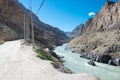 Indus river at Aryan Valley in Ladakh, Jammu and Kashmir, India Royalty Free Stock Photo