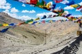 Tibetan Prayer flag to Fotu La Pass in Ladakh, Jammu and Kashmir, India.