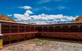 Interiors of Thikse Gompa or Thikse Monastery is the largest gompa in central Ladakh