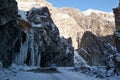 Ladakh-Kashmir highway in winter Royalty Free Stock Photo