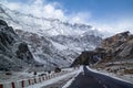 Ladakh-Kashmir highway in winter Royalty Free Stock Photo